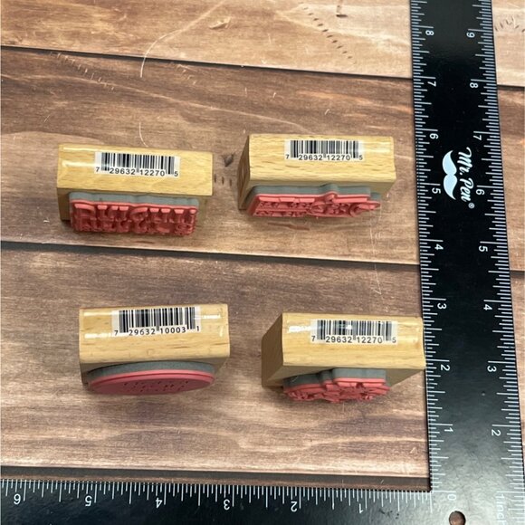 STUDIO G LOT OF 4 CHRISTMAS THEMED RUBBER STAMPS BY LYNETTE A TAYLOR OWL SANTA - Picture 2 of 6